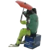 Store Think Outside Iron Sitting Frog With Umbrella